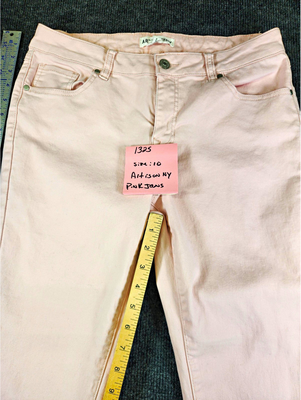 ARTISAN NY Women's Pink Skinny Slim Fit Denim Jeans Light Wash 5-Pocket